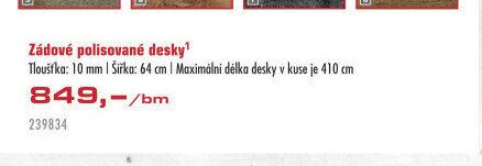 Zádové polisované desky