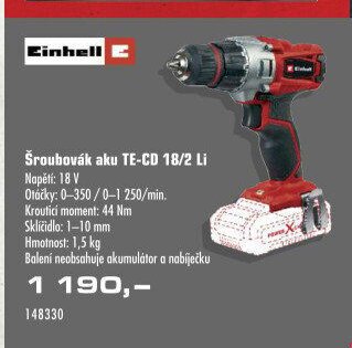 Šroubovák aku TE-CD 18/2 Li