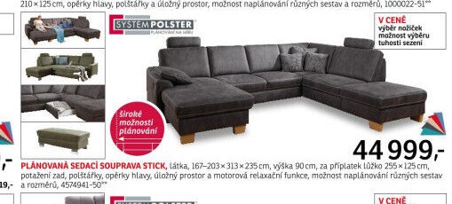 Plánovaná sedací souprava STICK