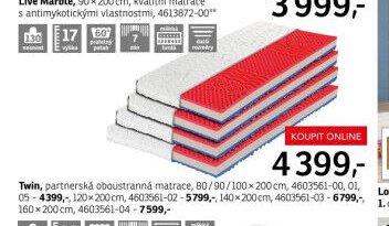 Twin, partnerská oboustranná matrace