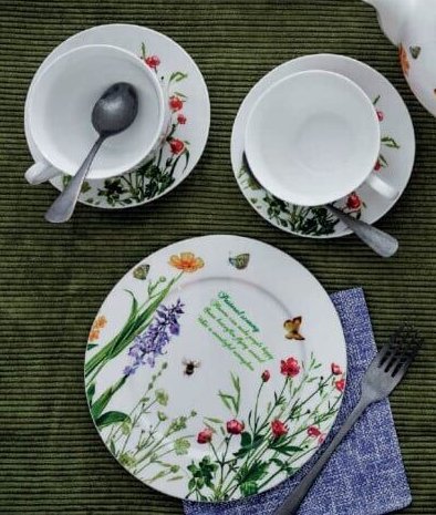 Jídelní servis Luční kvítí, porcelán