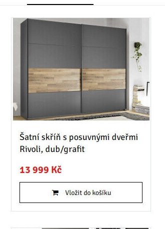 Šatní skříň s posuvnými dveřmi Rivoli, dub/grafit