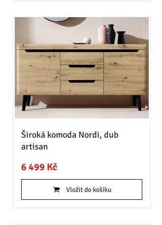 Široká komoda Nordi, dub artisan