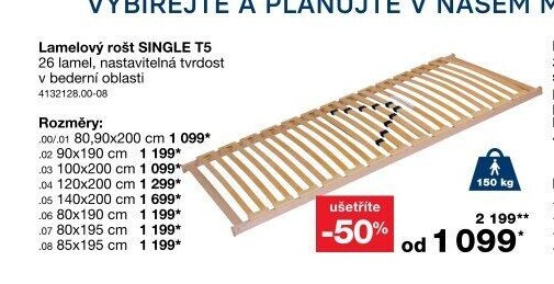 Lamelový rošt SINGLE T5