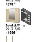 Šatní skříň 03 201/217/59