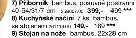 Stojan na nože bambus