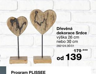 Dřevěná dekorace Srdce