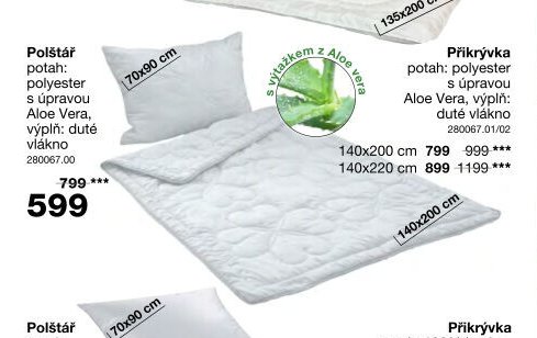 Polštář a Přikrývka Aloe Vera