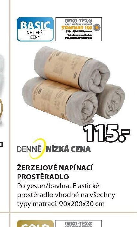 Žerzejové napínací prostěradlo