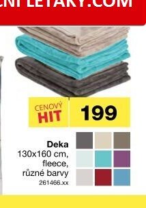 Deka 130x160 cm, fleece, různé barvy