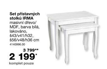 Set přístavných stolků IRMA