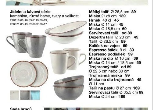Jídelní a kávová série