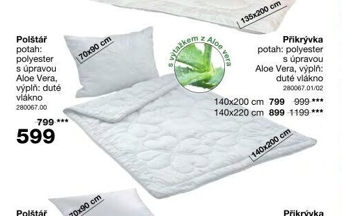 Polštář a přikrývka Aloe Vera