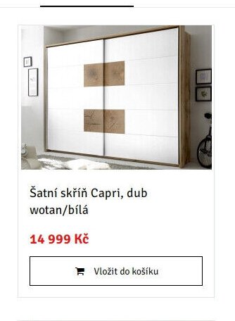 Šatní skříň Capri, dub wotan/bílá