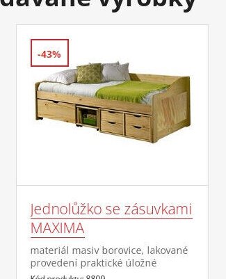 Jednolůžko se zásuvkami MAXIMA
