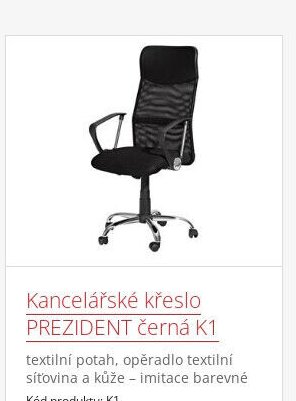 Kancelářské křeslo PREZIDENT černá K1
