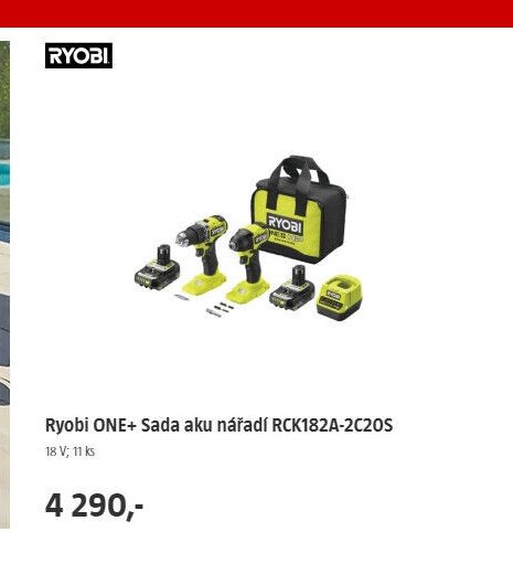 Ryobi ONE+ Sada aku nářadí RCK182A-2C20S