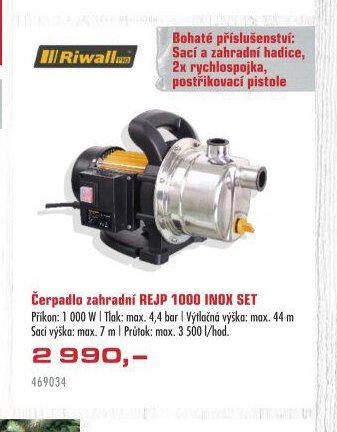 Čerpadlo zahradní REJP 1000 INOX SET