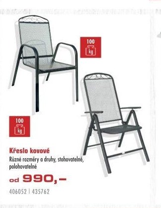 Křeslo kovové