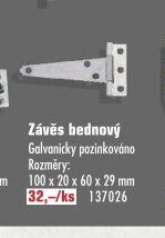 Závěs bednový