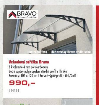 Vchodová stříška Bravo