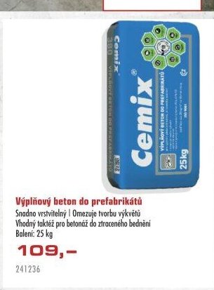 Výplňový beton do prefabrikátů
