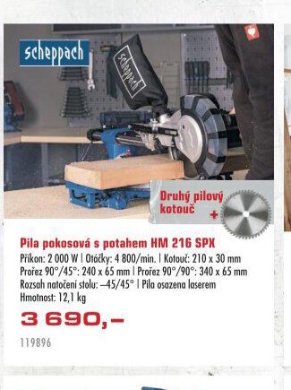 Pila pokosová s potahem HM 216 SPX