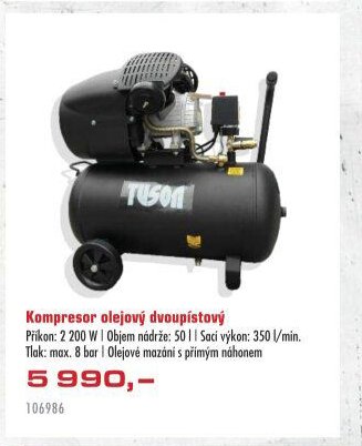 Kompresor olejový dvoupístový
