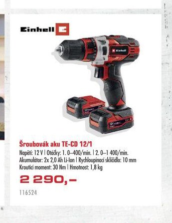 Šroubovák aku TE-CD 12/1
