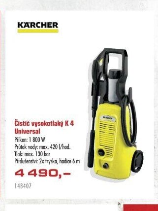 Čistič vysokotlaký K 4 Universal