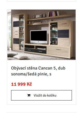 Obývací stěna Cancan 5, dub sonoma/šedá pinie, s