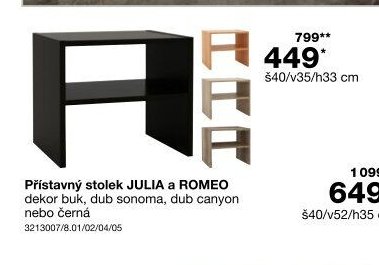 Přistavný stolek JULIA a ROMEO