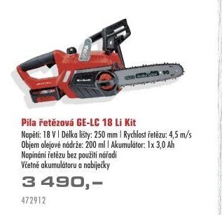 Pila řetězová GE-LC 18 Li Kit