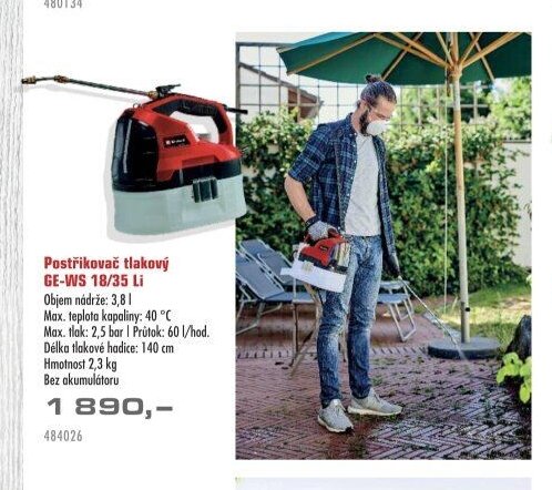 Postřikovač tlakový GE-WS 18/35 Li