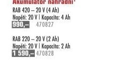 Akumulátor náhradní RAB 220