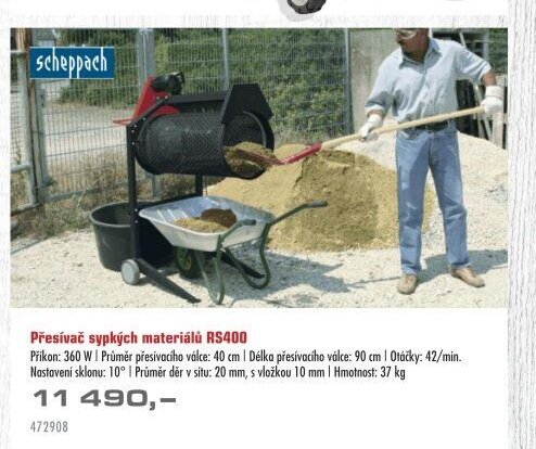 scheppach Přesívač sypkých materiálů RS400