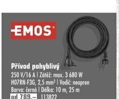 EMOS Přívod pohyblivý 10 m