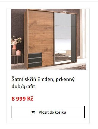 Šatní skříň Emden, prkenný dub/grafit