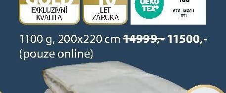 1100 g, 200x220 cm 11500,- (pouze online)