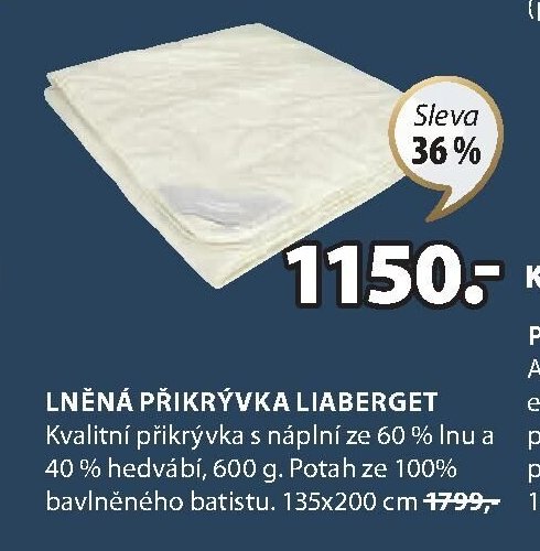 LNĚNÁ PŘIKRÝVKA LIABERGET