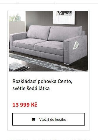 Rozkládací pohovka Cento, světle šedá látka