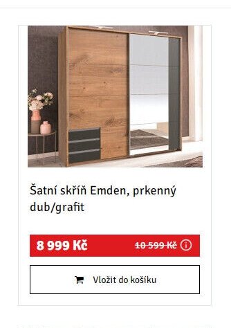 Šatní skříň Emden, prkenný dub/grafit
