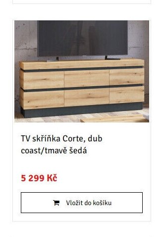 TV skříňka Corte, dub coast/tmavě šedá