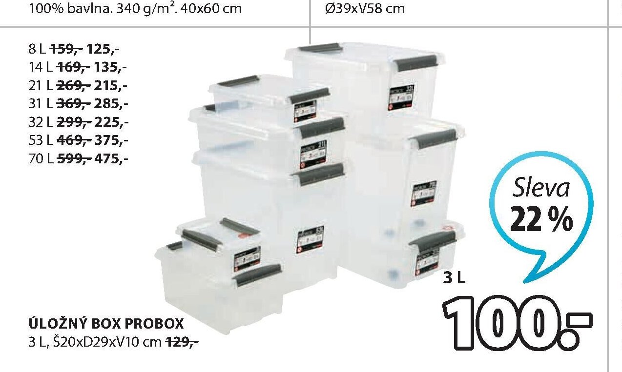 ÚLOŽNÝ BOX PROBOX 3 L, Š20xD29xV10 cm