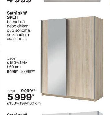 Šatní skříň SPLIT