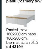 Postel 160x200 cm / 180x200 cm