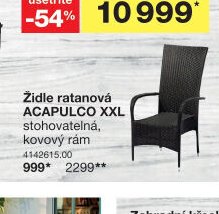Židle ratanová ACAPULCO XXL