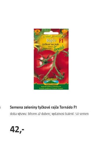 Semena zeleniny tyčkové rajče Tornádo F1