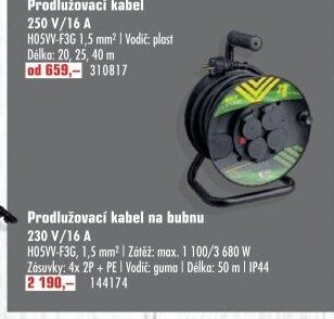 Prodlužovací kabel na bubnu 230 V/16 A