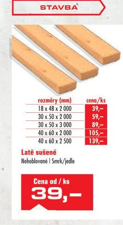 Latě sušené